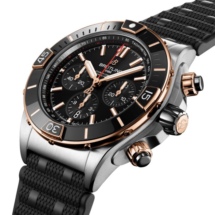 Breitling Super Chronomat B01 44 Stainless steel 18k red gold Black UB0136251B1S1