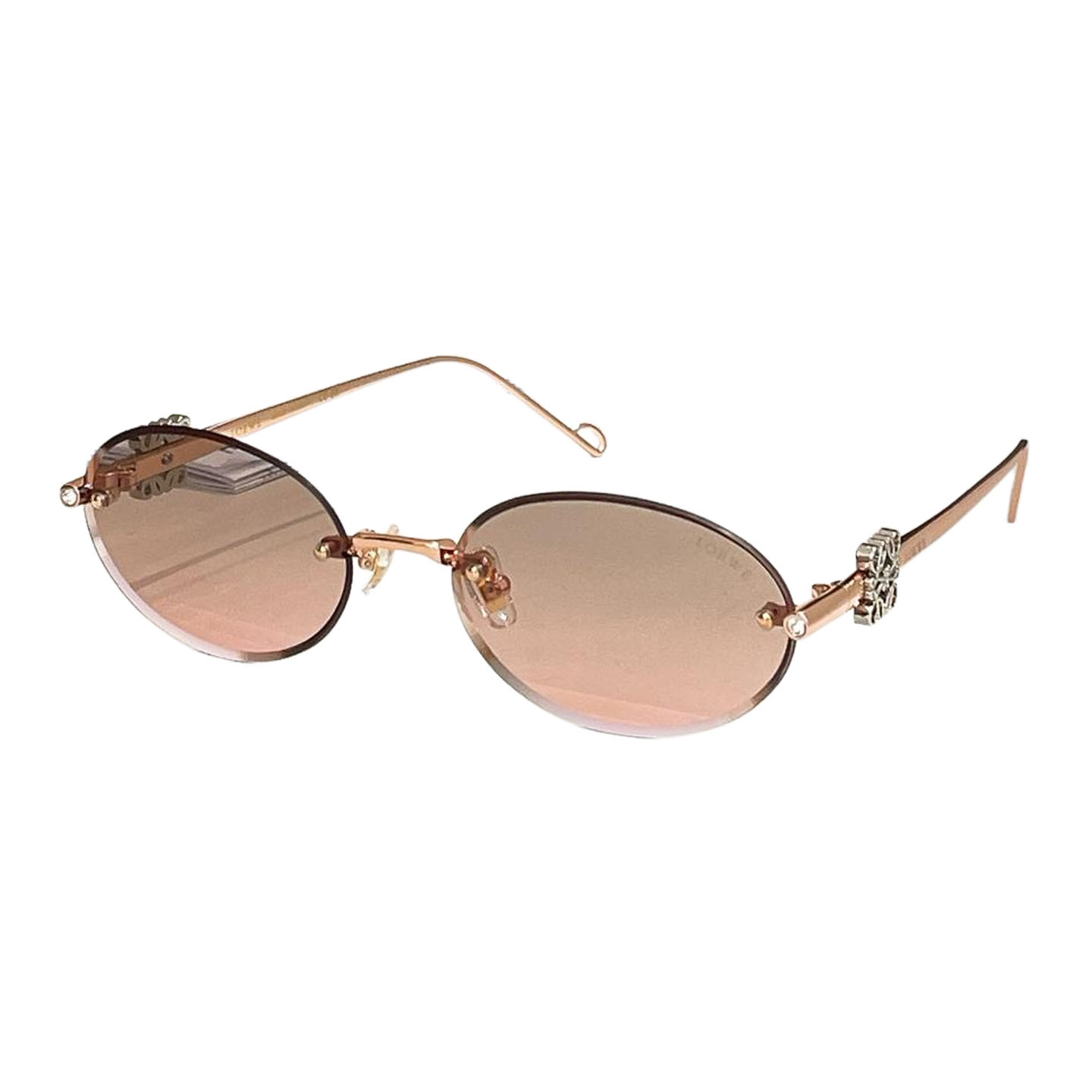 Loewe Oval glasses blue orange/rose gold/brown/tawny/purple color Size 51口21-140
