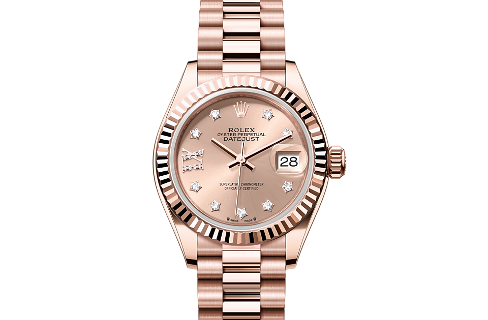 Rolex Lady-Datejust Oyster 28 mm Everose gold Rosé-colour dial M279175-0029