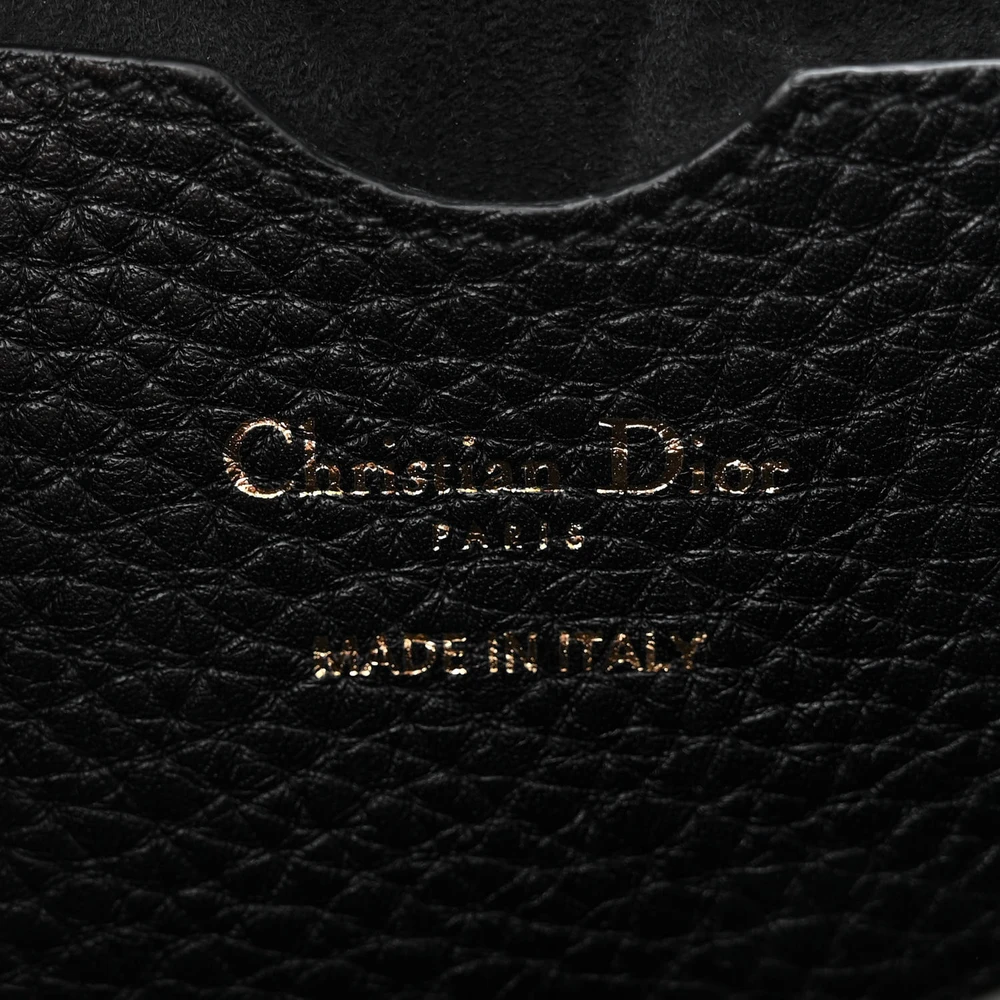 Dior Large Bobby Bag Black Grained Calfskin Leather Gold Hardware