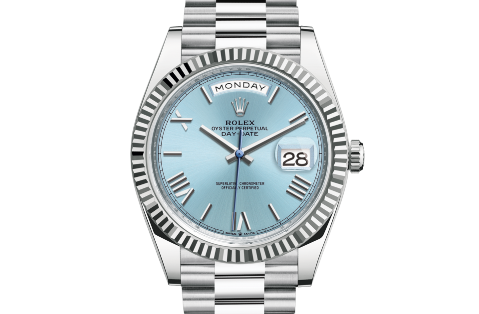 Rolex Day-Date 40 Oyster 40 mm platinum Ice blue dial M228236-0012
