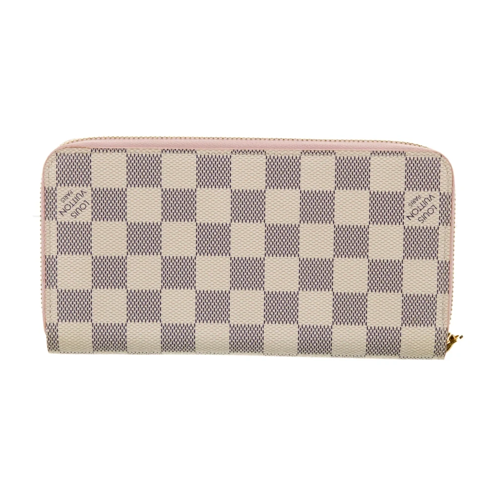 Louis Vuitton Large Zippy Wallet Damier Azur Coated Canvas Brass Hardware