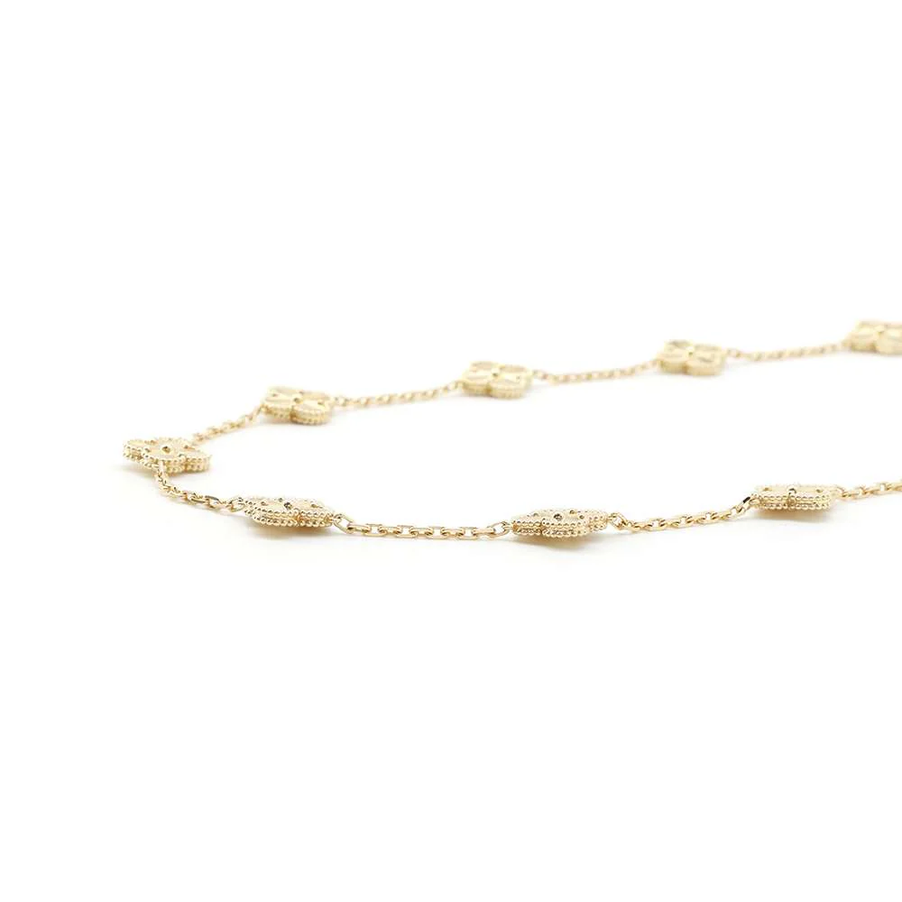 Van Cleef & Arpels Vintage Alhambra Necklace 10 Motifs Guilloche