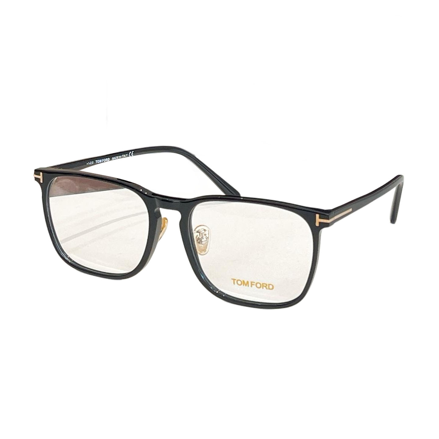 Tom Ford square frame glasses black gold/leopard/tawny/grey/blue/green color transparent lens Size 57口19-145
