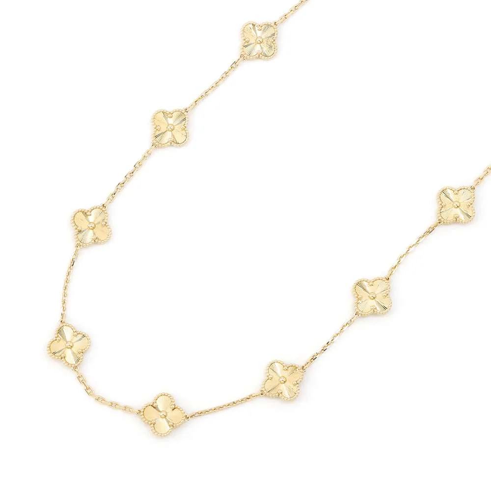 Van Cleef & Arpels Vintage Alhambra Necklace 10 Motifs Guilloche