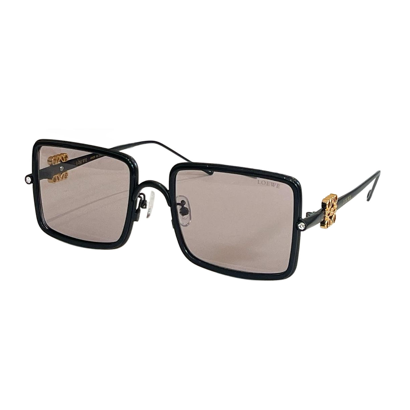 Loewe square frame glasses black gold/black/transparent black/pink/white/green/leopard/blue orange color Size 56口20-145