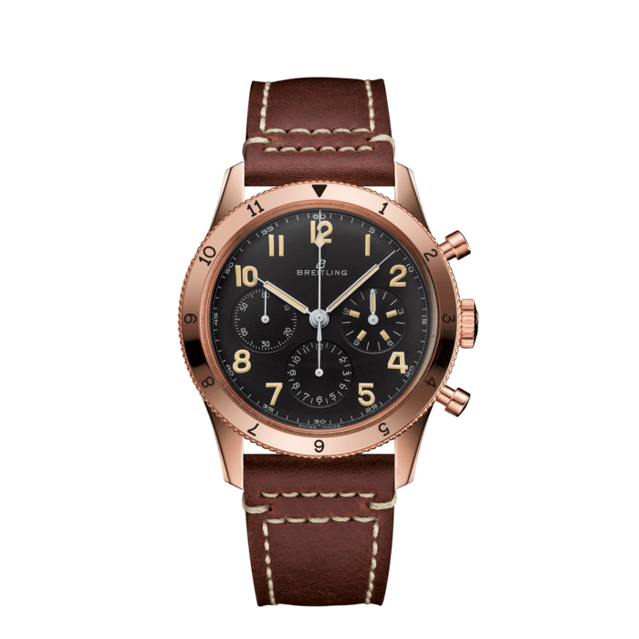 Breitling AVI 1953 Edition 18k red gold Black RB0920131B1X1