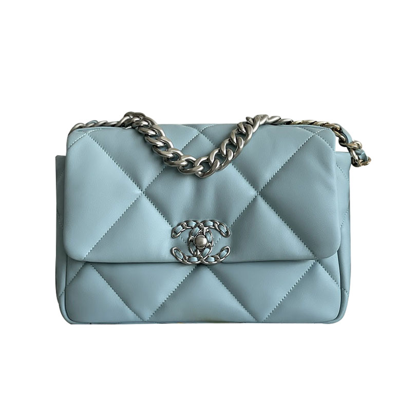 Chanel 19 Bag Light Blue Olive Green Grey Blue Navy Blue Yellow Caramel 26cm