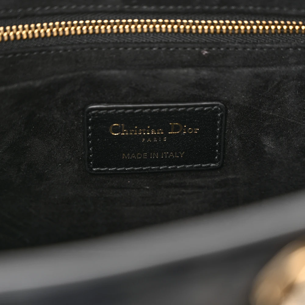 Dior Small The Lady 95.22 Black Calfskin Cannage Dark Silver Hardware