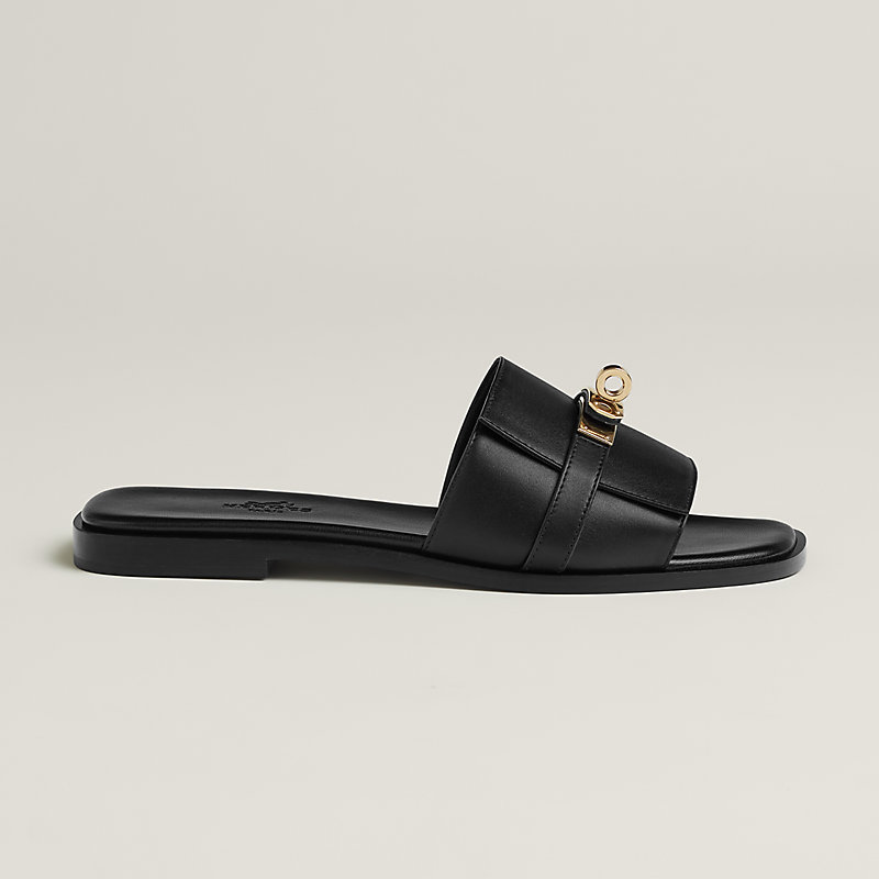 HERMES Giulia Black Slippers