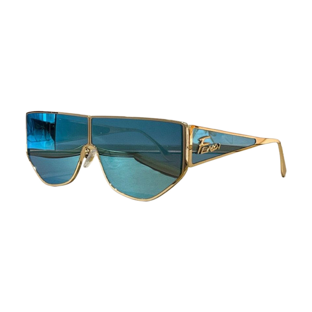 Fendi Mask glasses mirrored blue/rose gold/black/yellow color Size 70-2-150