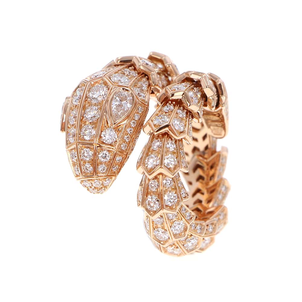 BVLGARI Serpenti Full Diamond Ring Size ML