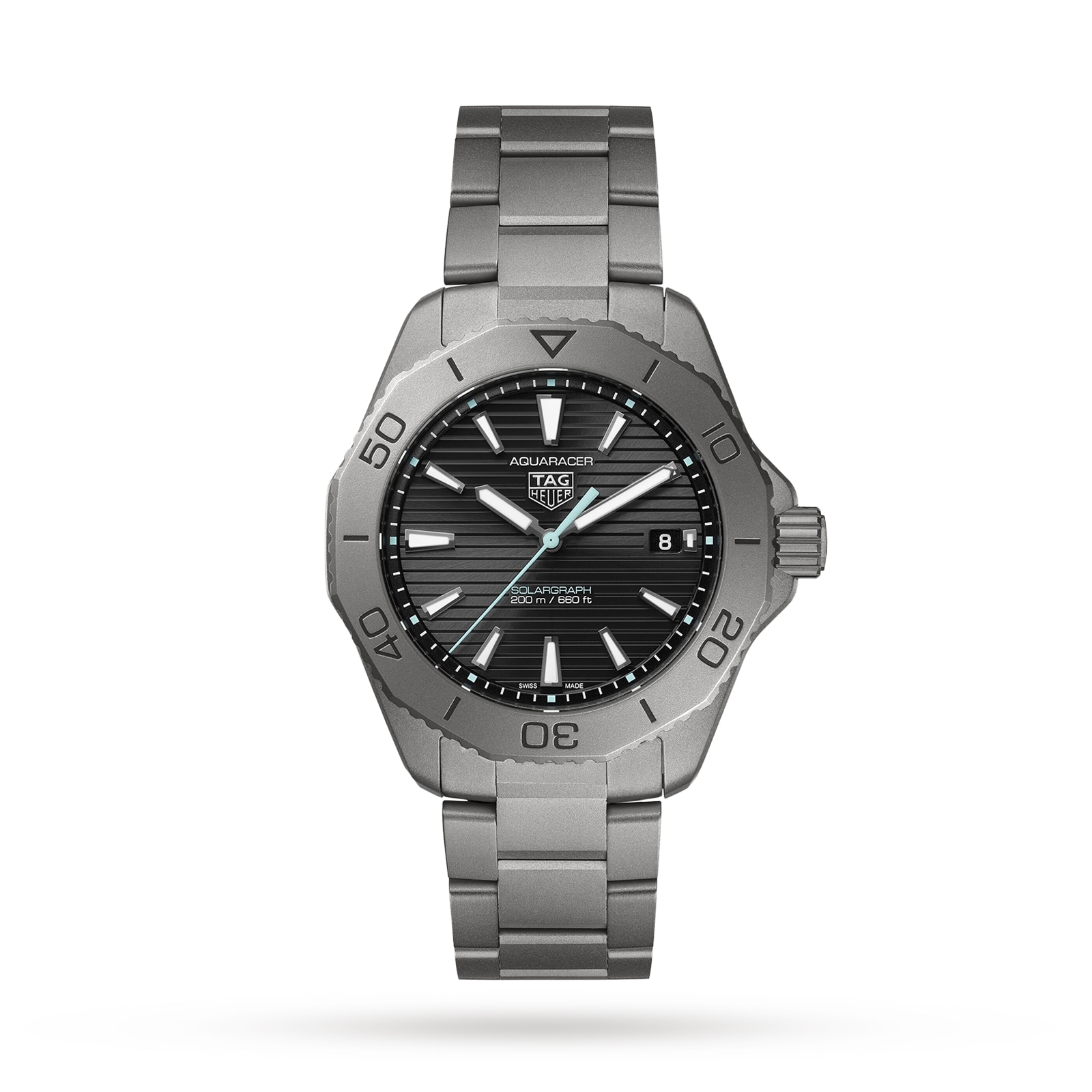 TAG Heuer Aquaracer Professional 200 Solargraph 40mm Mens Watch Titanium WBP1180.BF0000