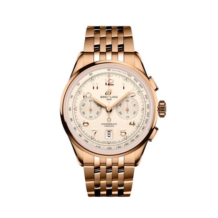 Breitling Premier B01 Chronograph 42 18k red gold Cream RB0145371G1R1