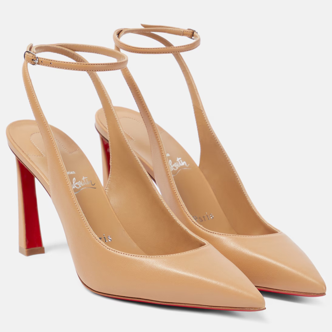Christian Louboutin Beige leather halter heels high heel sandals