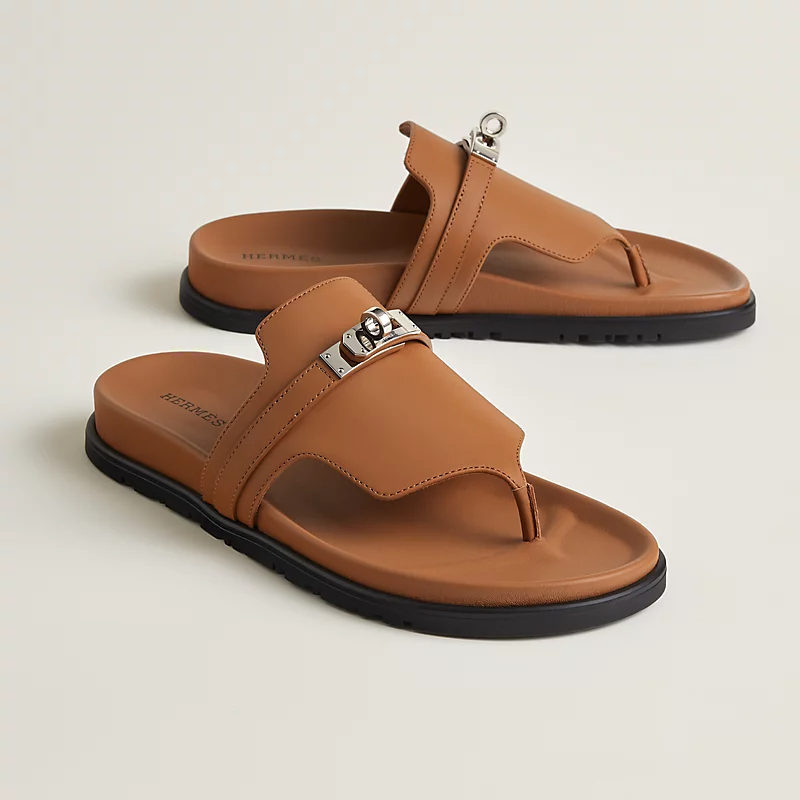 HERMES Empire Brown Slippers