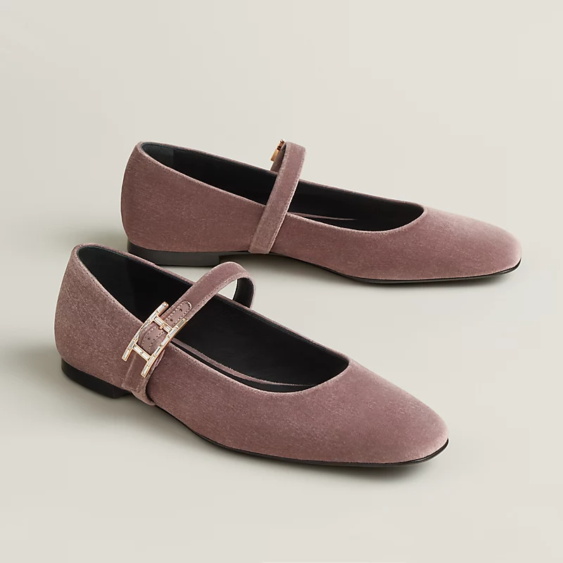 HERMES Jane Purple Ballet Shoes