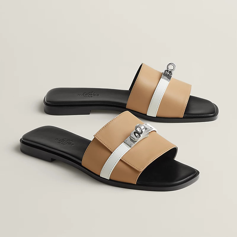 HERMES Giulia Beige color Slippers