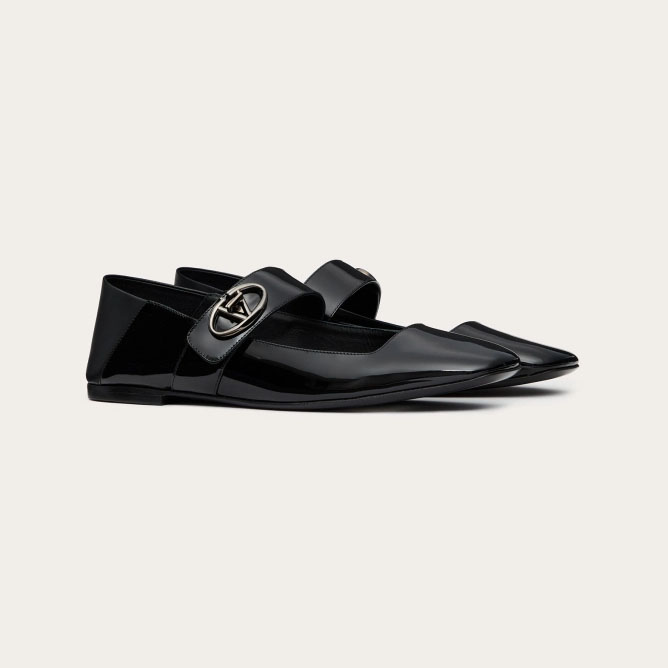 VALENTINO Patent leather Mary Jane ballet shoes