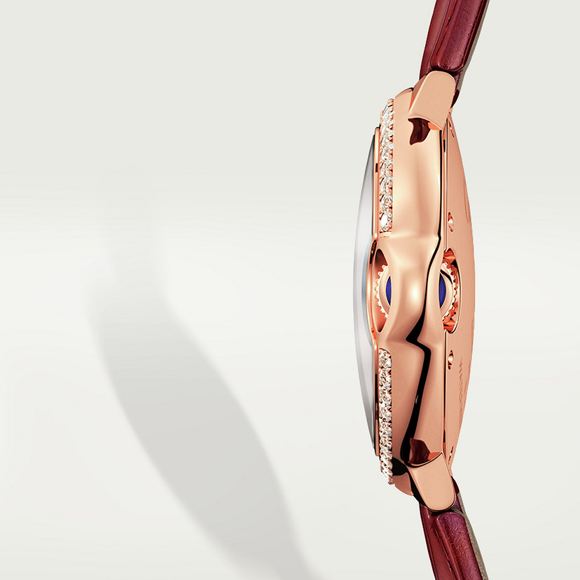 Ballon Bleu de Cartier watch 33mm rose gold diamonds leather CRWJBB0033