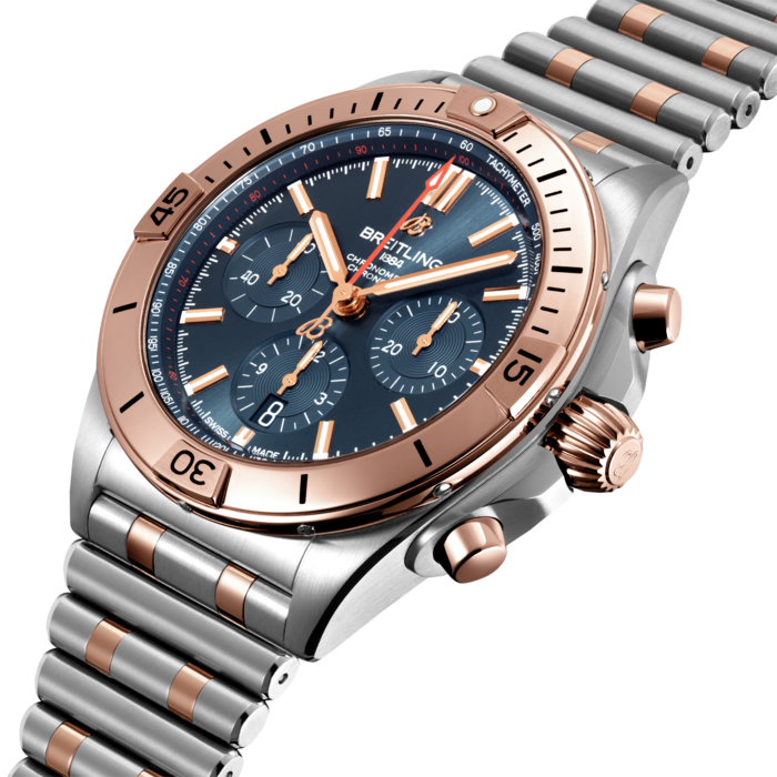 Breitling Chronomat B01 42 Stainless steel 18k red gold Blue UB0134101C1U1