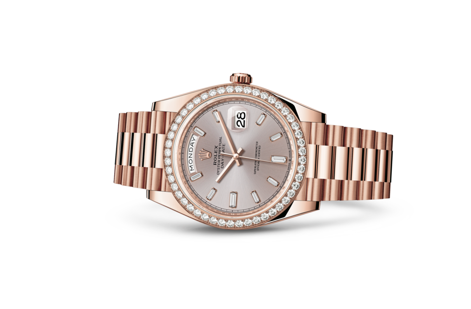 Rolex Day-Date 40 Oyster 40 mm Everose gold and diamonds Sundust dial M228345RBR-0007