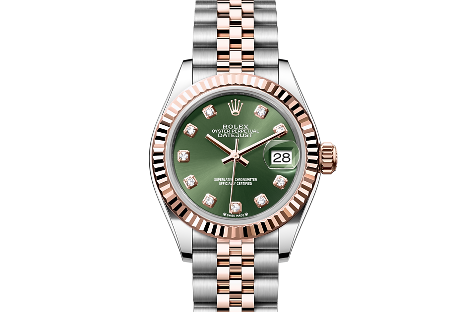 Rolex Lady-Datejust Oyster 28 mm Oystersteel and Everose gold Olive green dial M279171-0007
