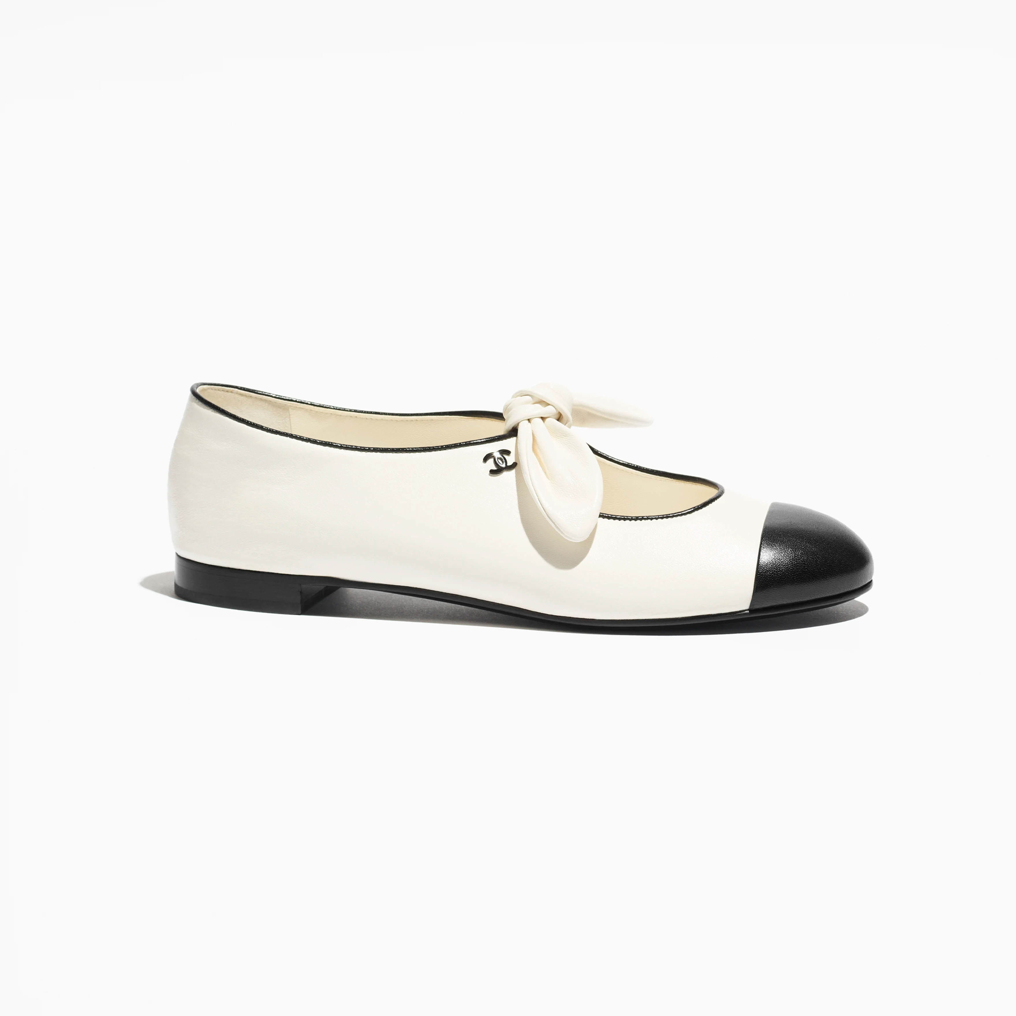 Chanel White and black Mary Jane Shoes