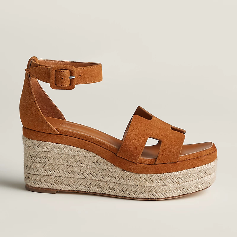 HERMES Elda Brown High Heels Sandal