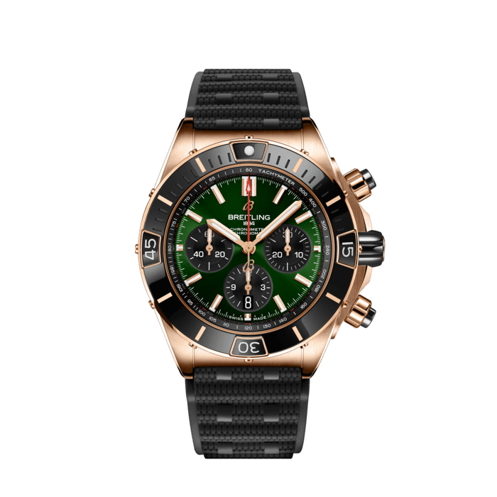 Breitling Super Chronomat B01 44 18k red gold Green RB01361A1L1S1