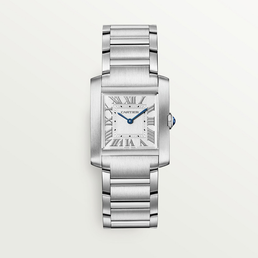 Tank Franaise watch Medium model quartz movement steel CRWSTA0074