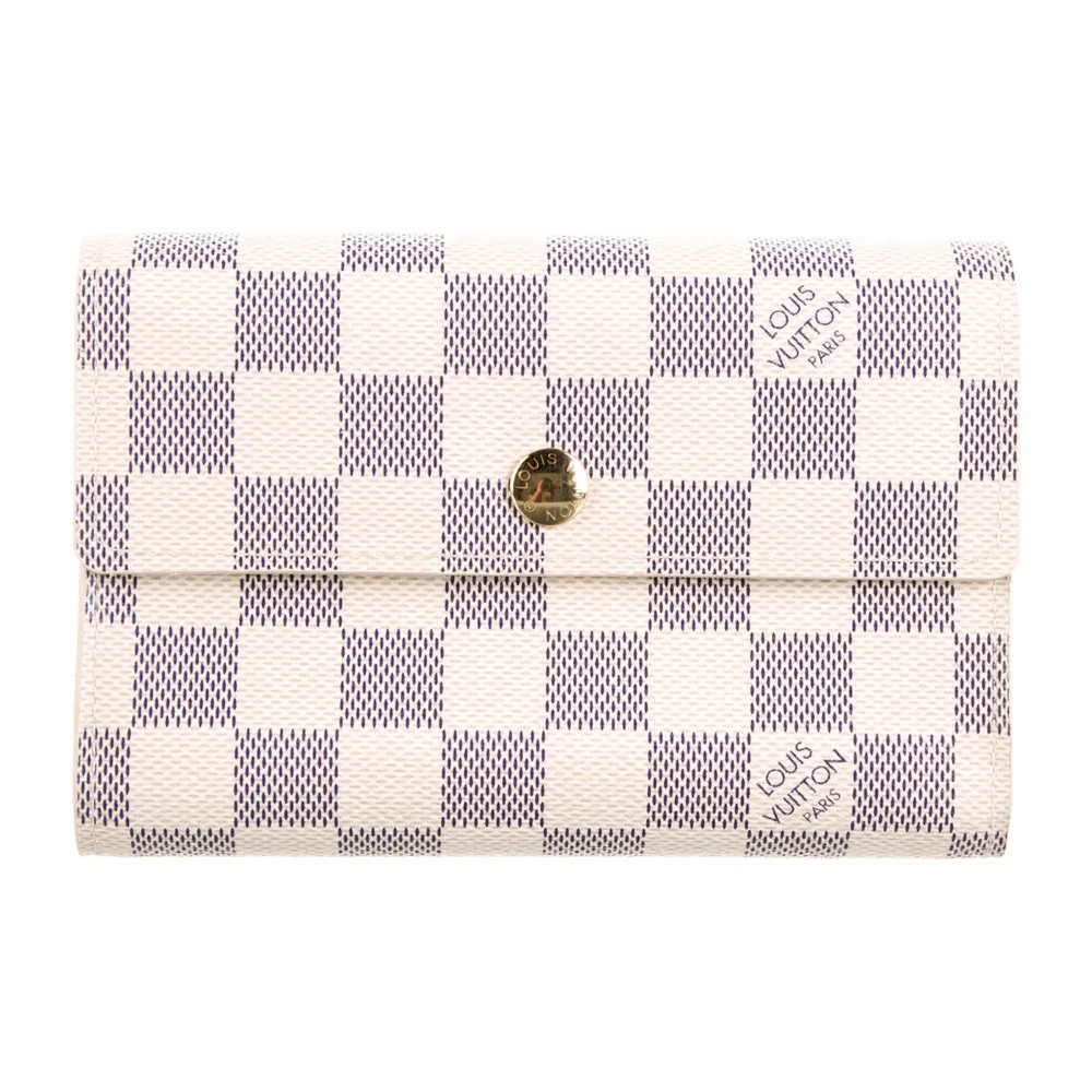 Louis Vuitton Medium Alexandra Wallet Damier Azur Pattern Coated Canvas Brass Hardware