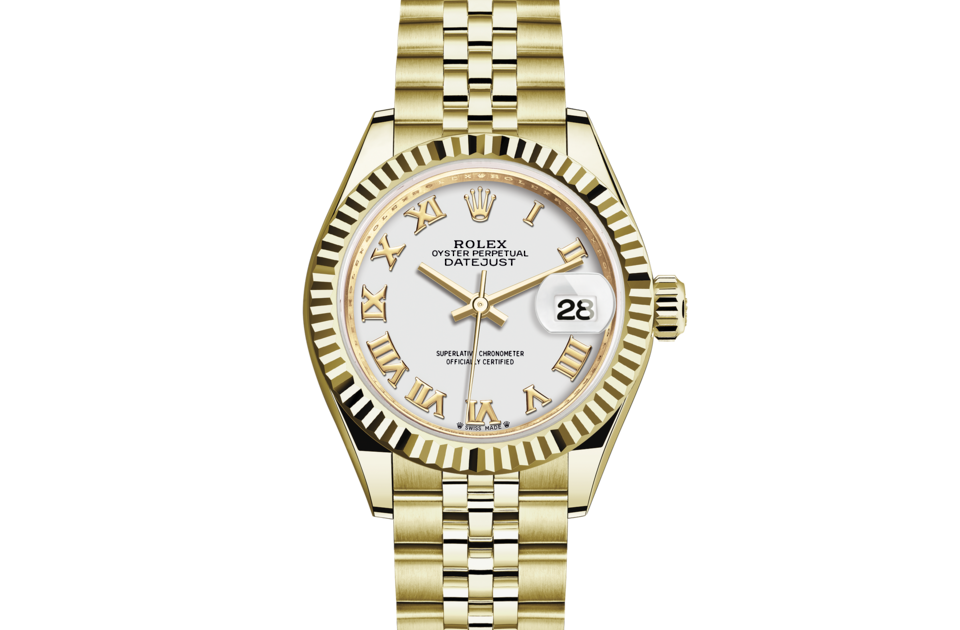 Rolex Lady-Datejust Oyster 28 mm yellow gold White dial M279178-0030