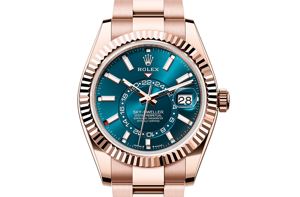 Rolex Sky-Dweller Oyster 42 mm Everose gold Blue-green dial M336935-0001