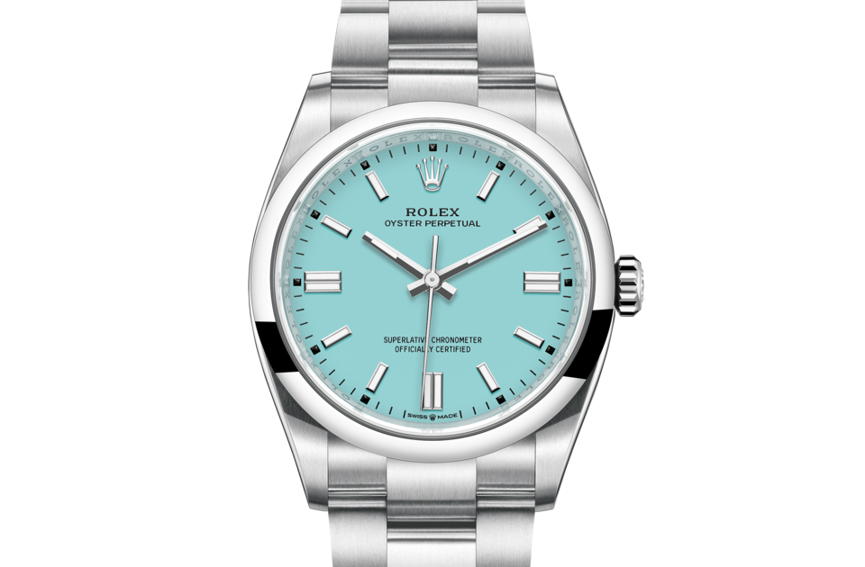 Rolex Oyster Perpetual 36 Oyster 36 mm Oystersteel Turquoise blue dial M126000-0006
