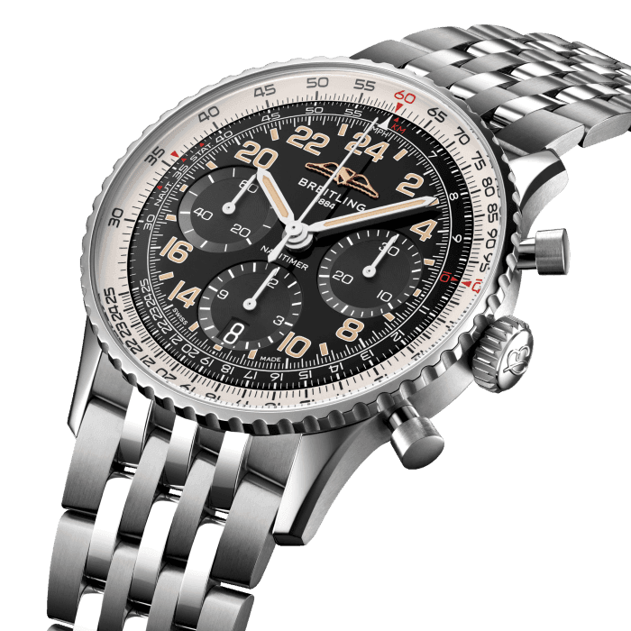 Breitling Navitimer B02 Chronograph 41 Cosmonaute Stainless steel platinum Black PB02301A1B1A1