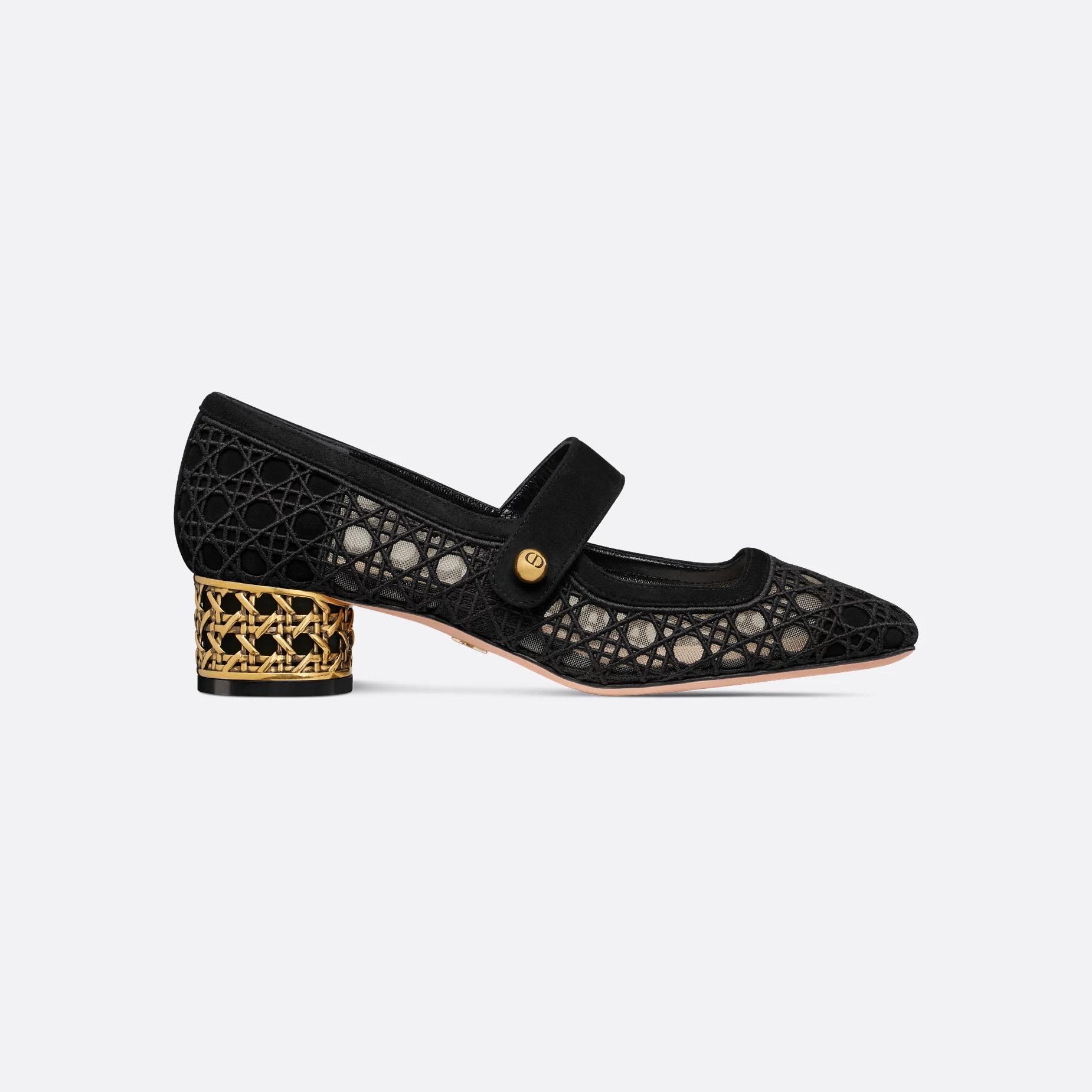 Dior thick with square head black high heels shoes
