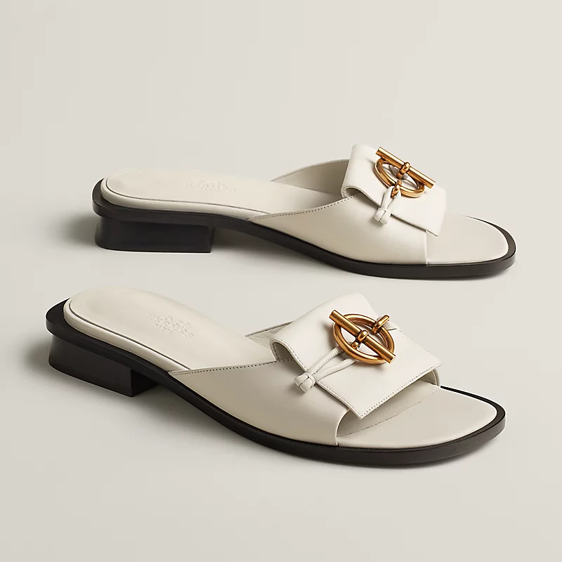 HERMES Isle white Slippers