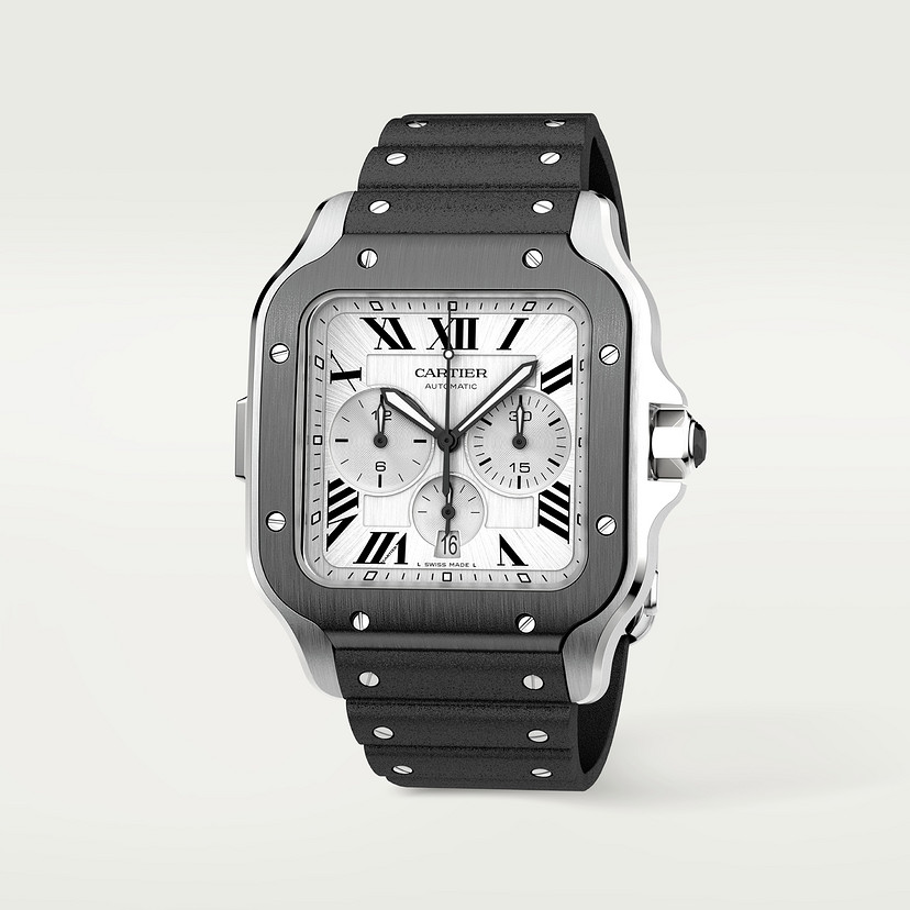 Santos de Cartier Chronograph watch Extra-large model steel ADLC CRWSSA0017
