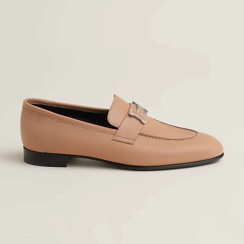HERMES Paris Nude color Loafers