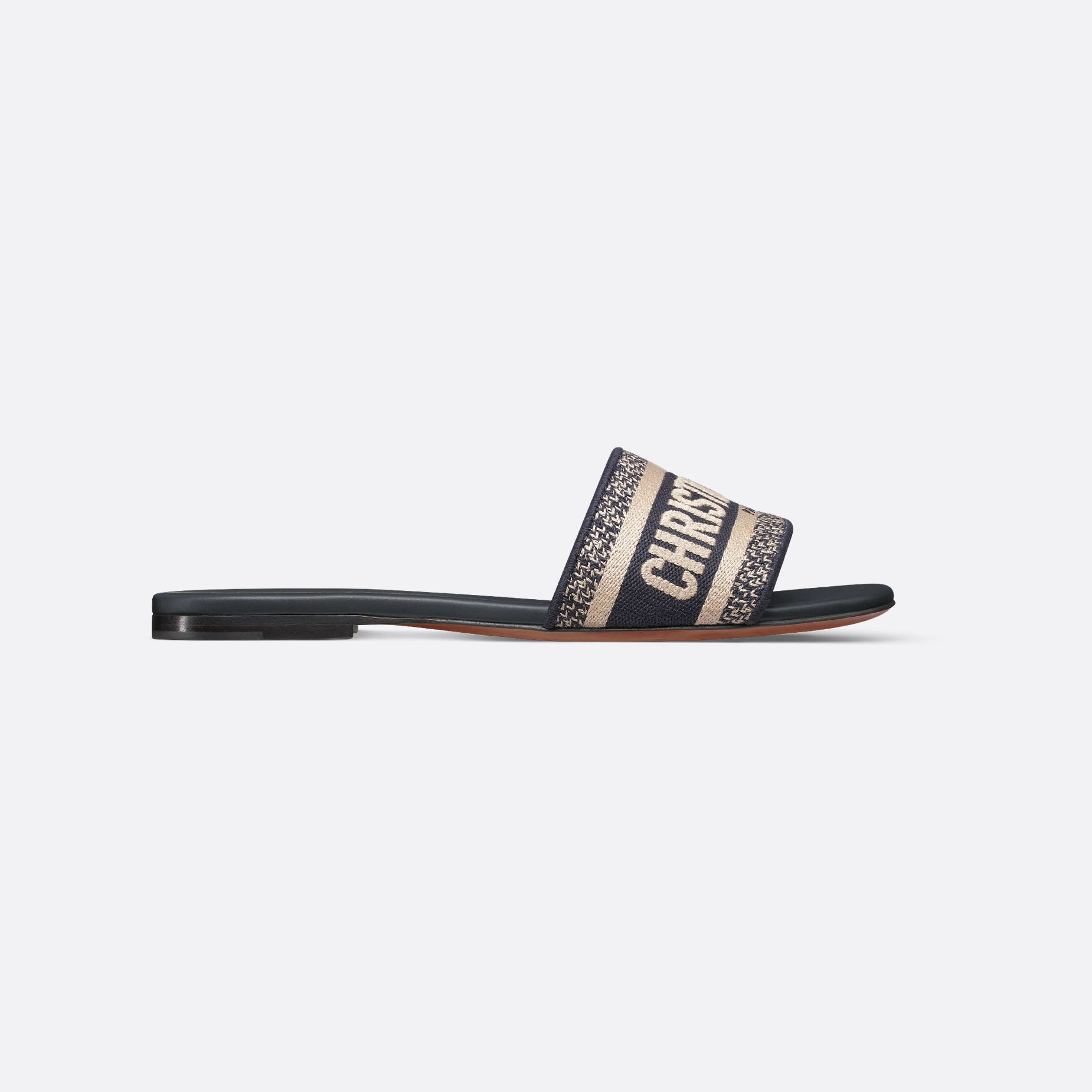 Dior black square head slippers