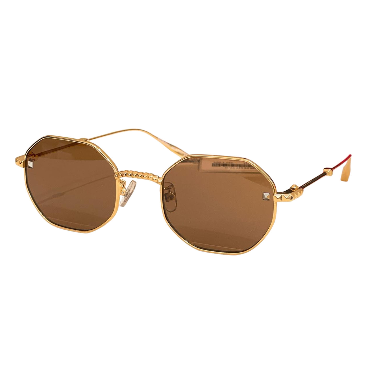 Valentino glasses coral/brown/black/tawny/black gold color Size 52口23-142