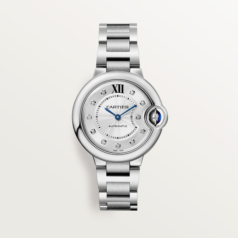 Ballon Bleu de Cartier watch 33 mm steel diamonds CRW4BB0021