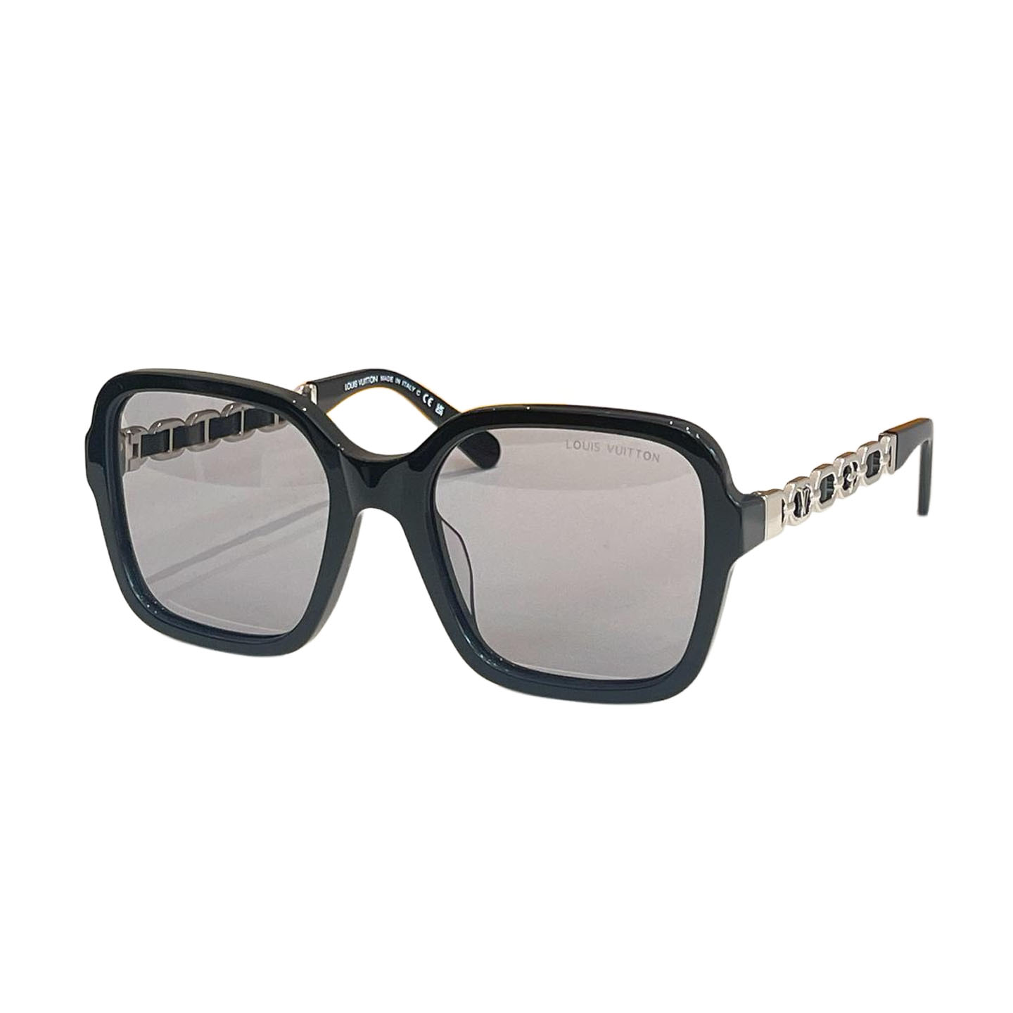 Louis Vuitton square frame glasses black gold/black silver/eggplant/purple pink/brown/sunset color Size 56口20-145