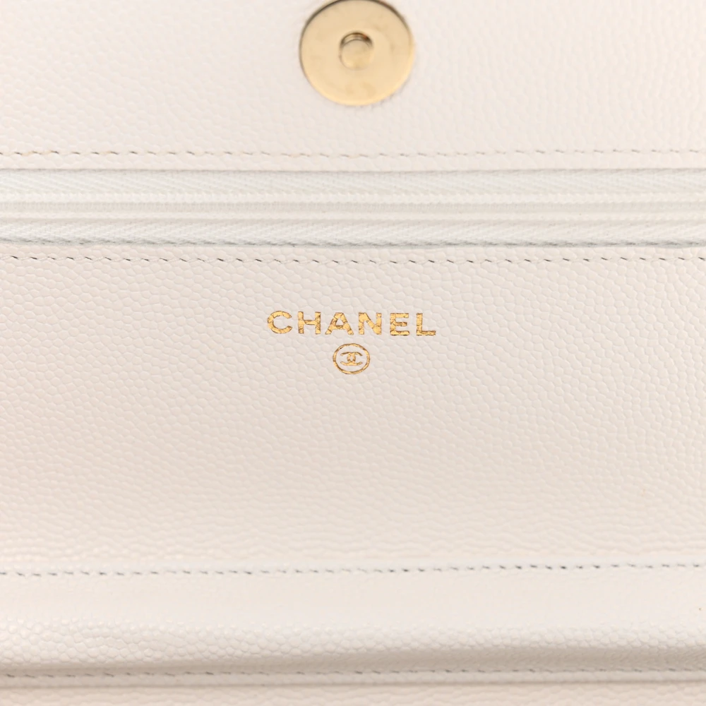 Chanel Wallet On Chain – Small White Quilted Caviar