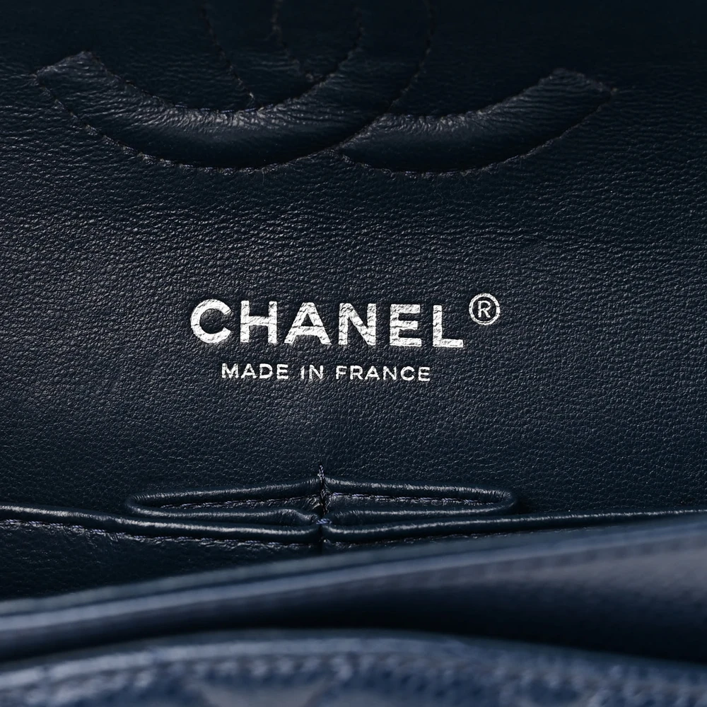 Designer Handbags | Blue Quilted Caviar Leather