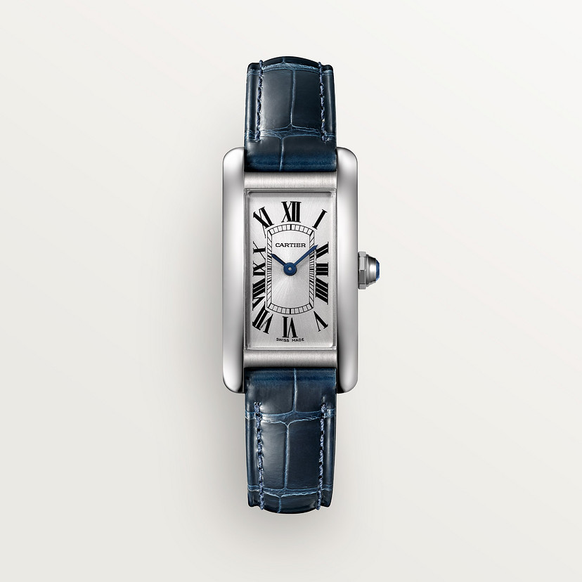 Tank Américaine watch Small model quartz movement steel leather CRWSTA0043