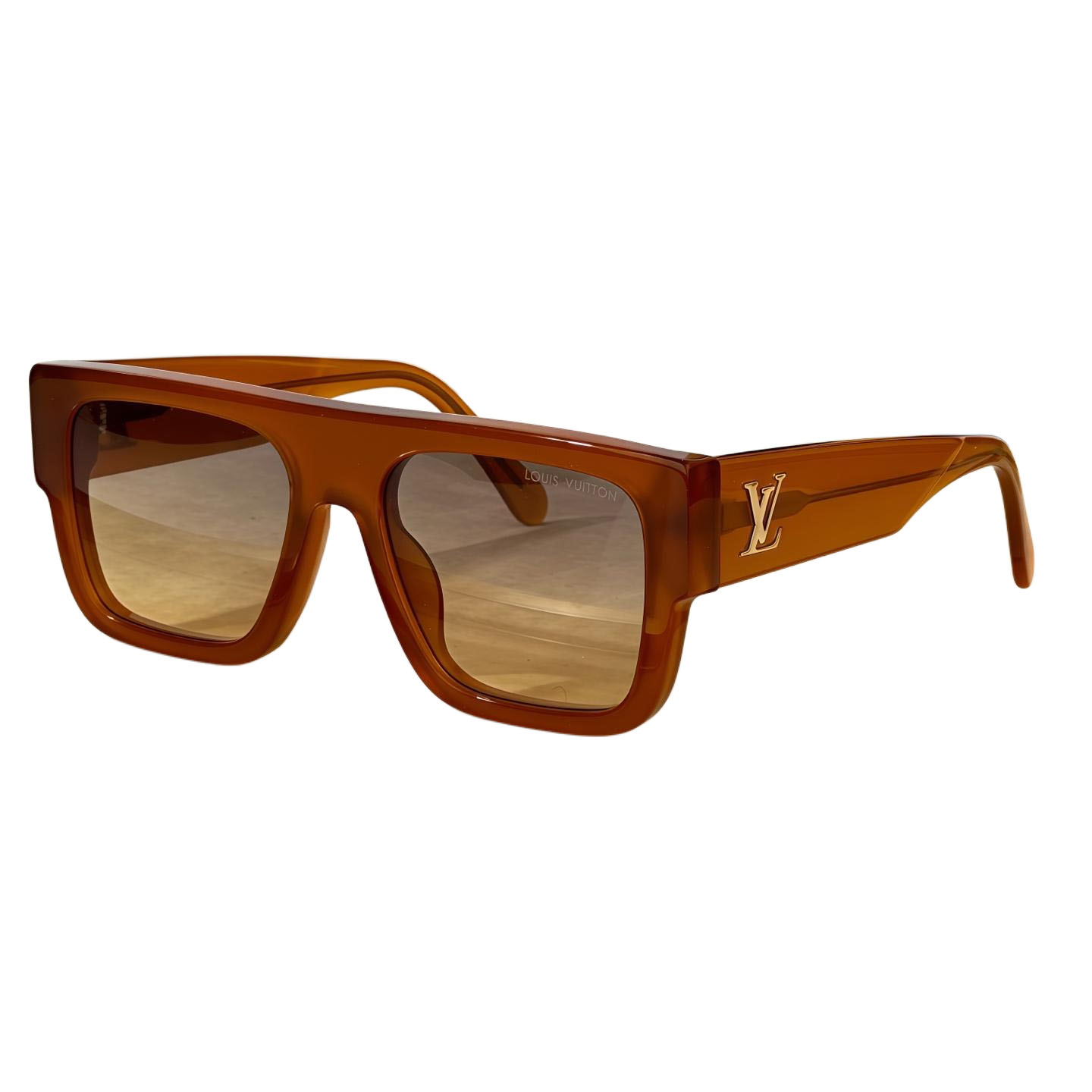 Louis Vuitton square frame glasses rust/leopard/black color Size 54-19-145