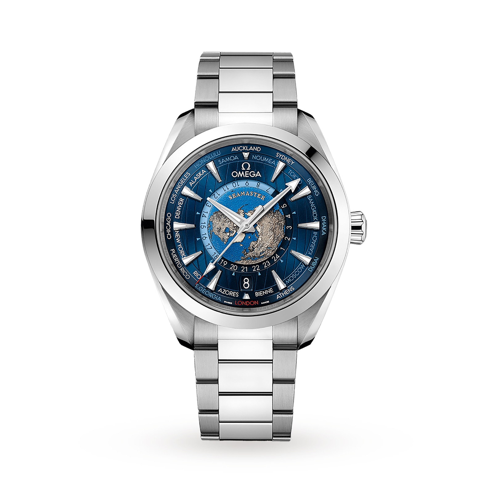 Omega Seamaster Aqua Terra 150m Co Axial GMT Worldtimer 43mm Mens Watch O22010432203001