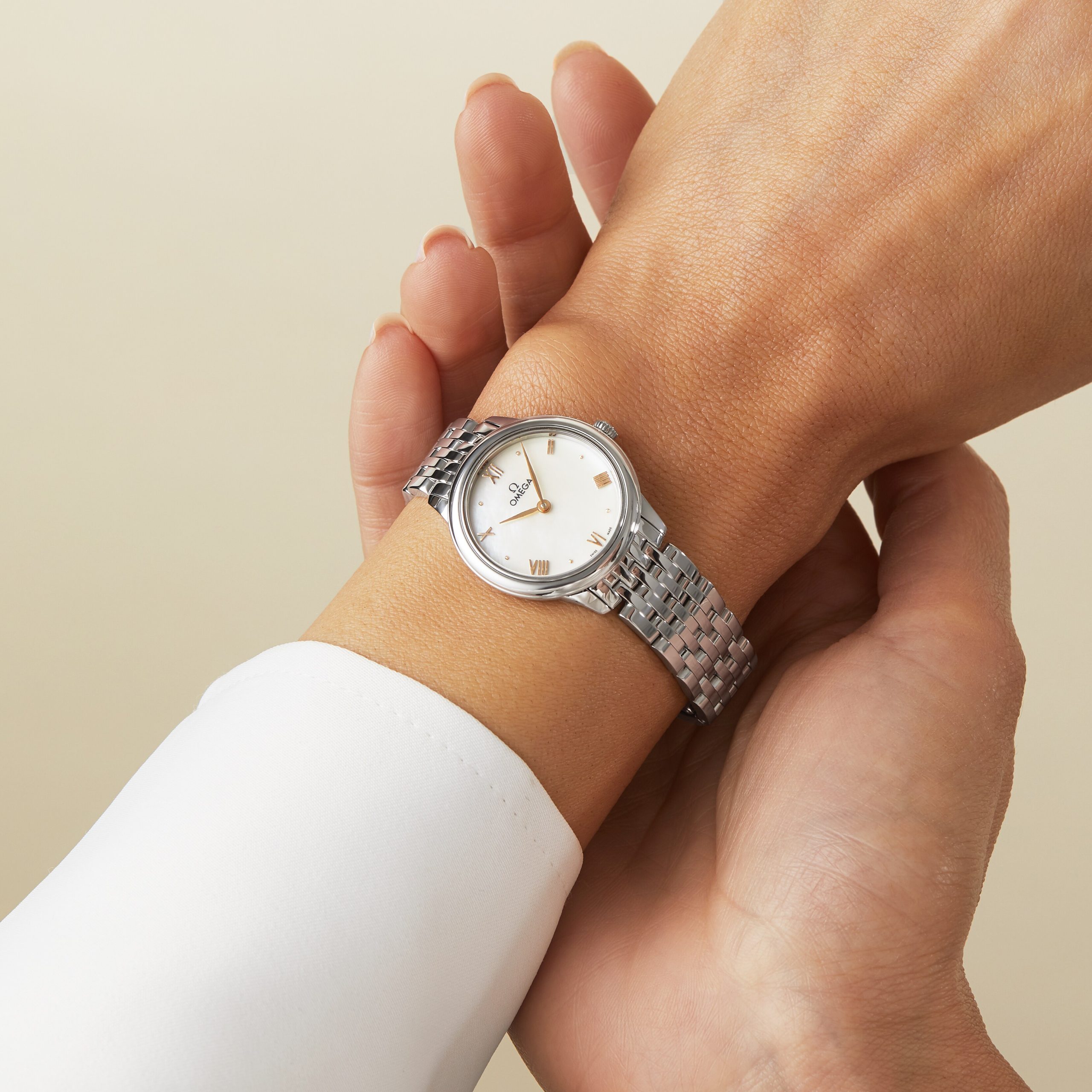 Omega De Ville Prestige Quartz 27.5mm Ladies Watch White O43410286005001